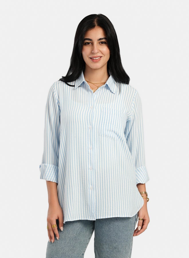 Carina High Low Striped Shirt - Image 1