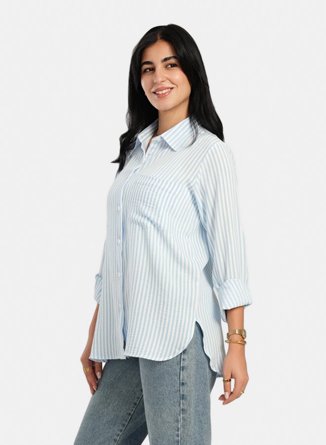 Carina High Low Striped Shirt - Image 2