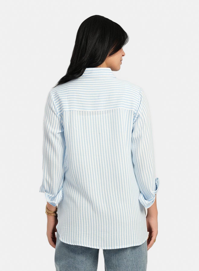 Carina High Low Striped Shirt - Image 3