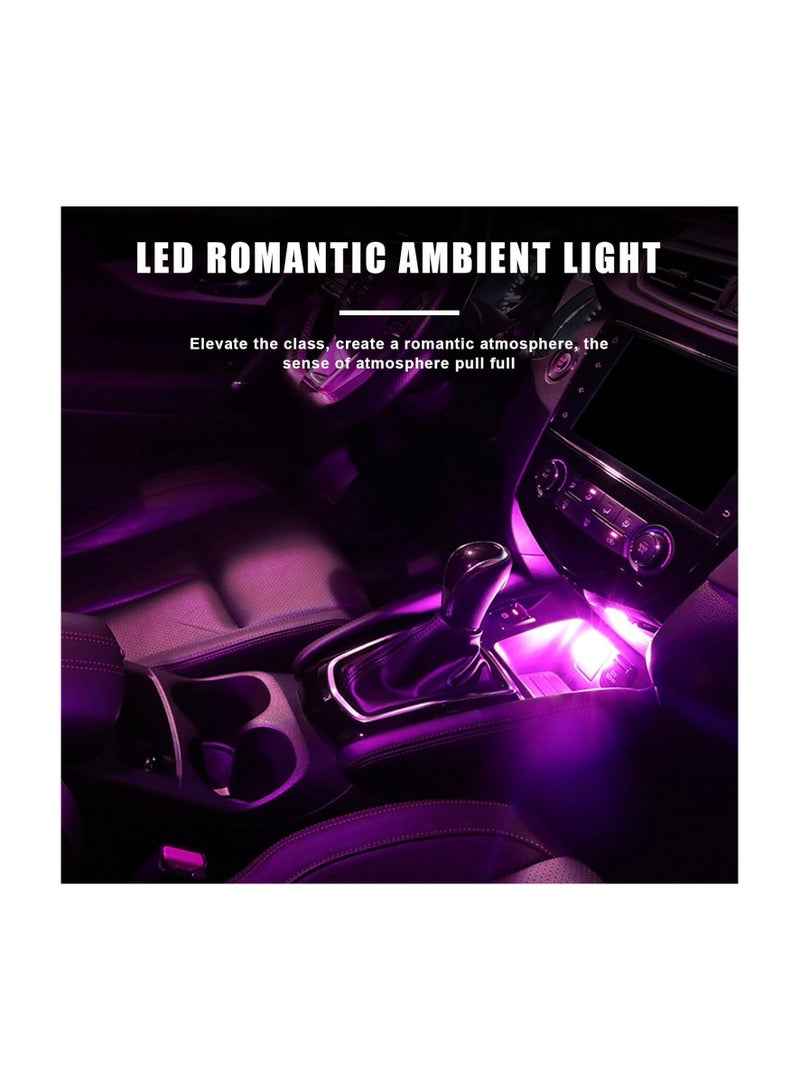 4 قطع مصابيح LED داخلية للسيارة USB، مصابيح ليلية لشحن واجهة السيارة USB، مصابيح LED داخلية صغيرة للسيارة وغرفة النوم والممر (وردي أرجواني) - Image 5