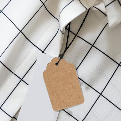 Festiko® 1000 Pcs Kraft Brown Blank Price Tags (3.2x5cm), Clothing Tags, Jewellery Marking Paper Label Tags, Marking Tags - Image 5
