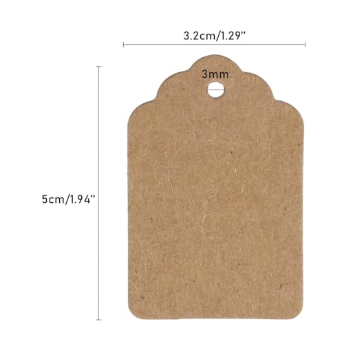 Festiko® 1000 Pcs Kraft Brown Blank Price Tags (3.2x5cm), Clothing Tags, Jewellery Marking Paper Label Tags, Marking Tags - Image 2