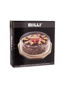 BILLI Beech wood cake stand with 35 cm acrylic cover  - Image 2
