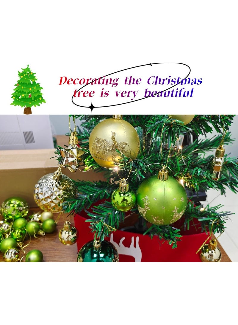 44 قطعة ديكورات شجرة عيد الميلاد كرات الزينات - Image 5