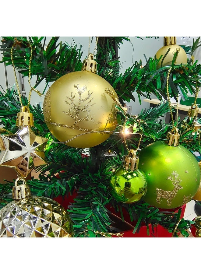44 قطعة ديكورات شجرة عيد الميلاد كرات الزينات - Image 4