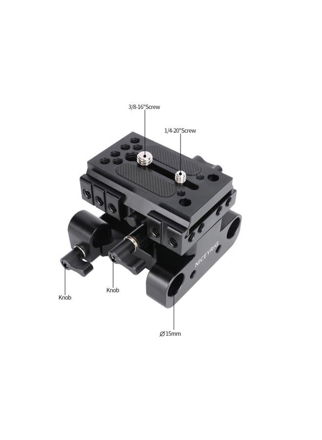 NICEYRIG نظام دعم قضيب السكك الحديدية بارتفاع 15 مم لنظام مانفروتو القياسي، تعديل ارتفاع عالمي 29 مم لهيكل الكتف DSLR، دعم العدسة، التركيز المتابع - 546 - Image 5