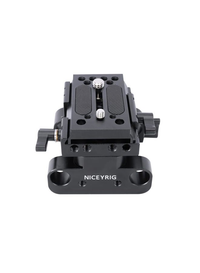 NICEYRIG نظام دعم قضيب السكك الحديدية بارتفاع 15 مم لنظام مانفروتو القياسي، تعديل ارتفاع عالمي 29 مم لهيكل الكتف DSLR، دعم العدسة، التركيز المتابع - 546 - Image 1