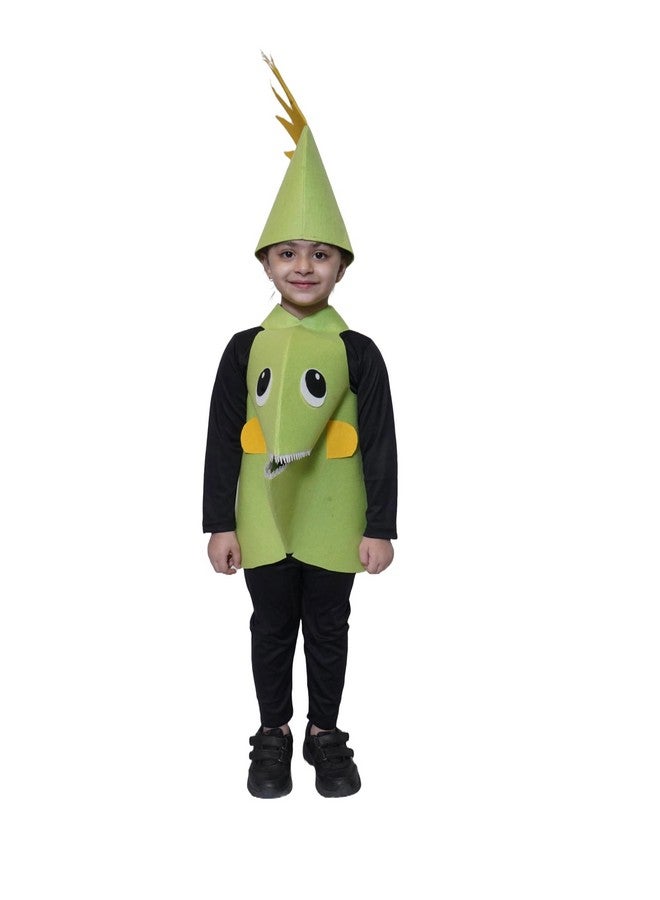 Kaku Fancy Dresses Polyester Pirana Fish Cutout For Kids, Water Animal Costume For Boys & Girls (Freesize/Only Cutout With Cap), Green - Image 5