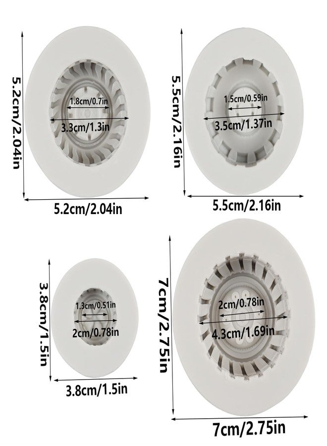 FCKEMLDS 3D Round Tire Fondant Mold Truck Wheel Silicone Mold For Sugarcraft Cake Decoration Cupcake Topper Chocolate Candy Polymer Clay Gum Paste Set of 4 - Image 2