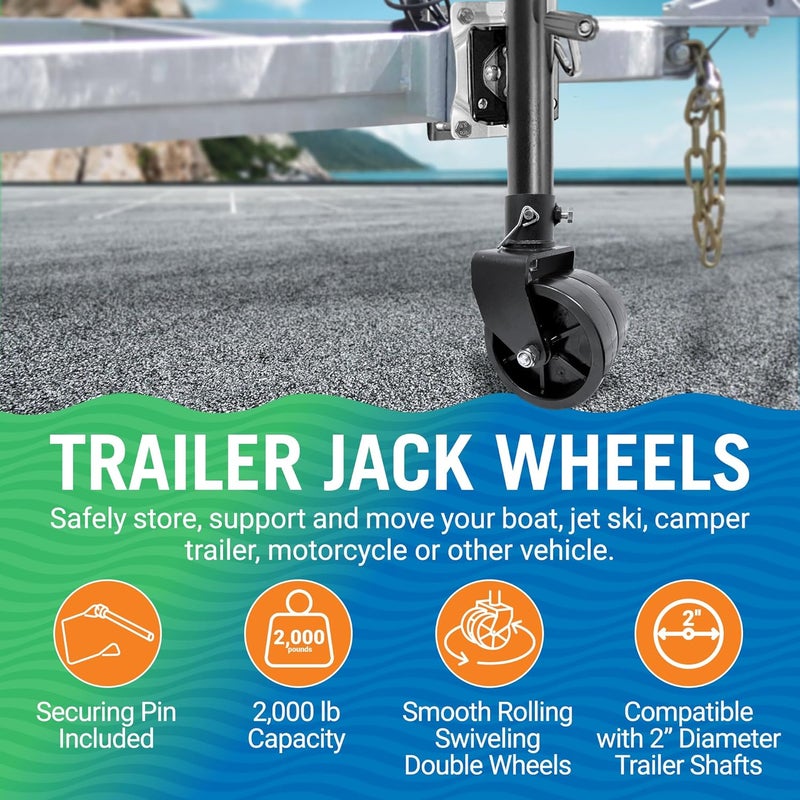 Better Boat Trailer Jack Wheel - 2000lb Capacity Replacement for Trailer Tongue Jack - Image 3