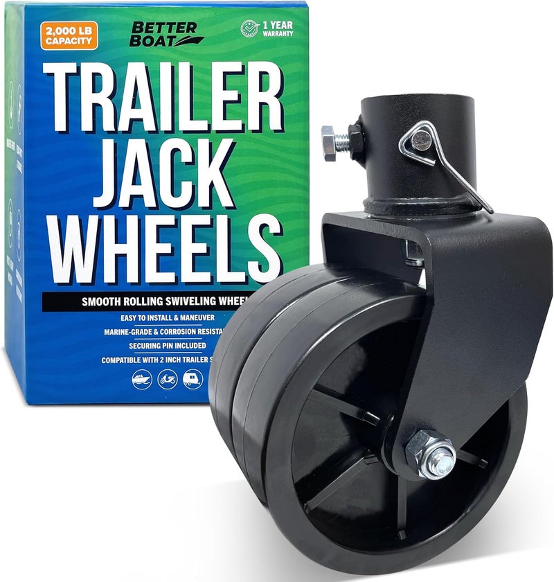 Better Boat Trailer Jack Wheel - 2000lb Capacity Replacement for Trailer Tongue Jack - Image 1