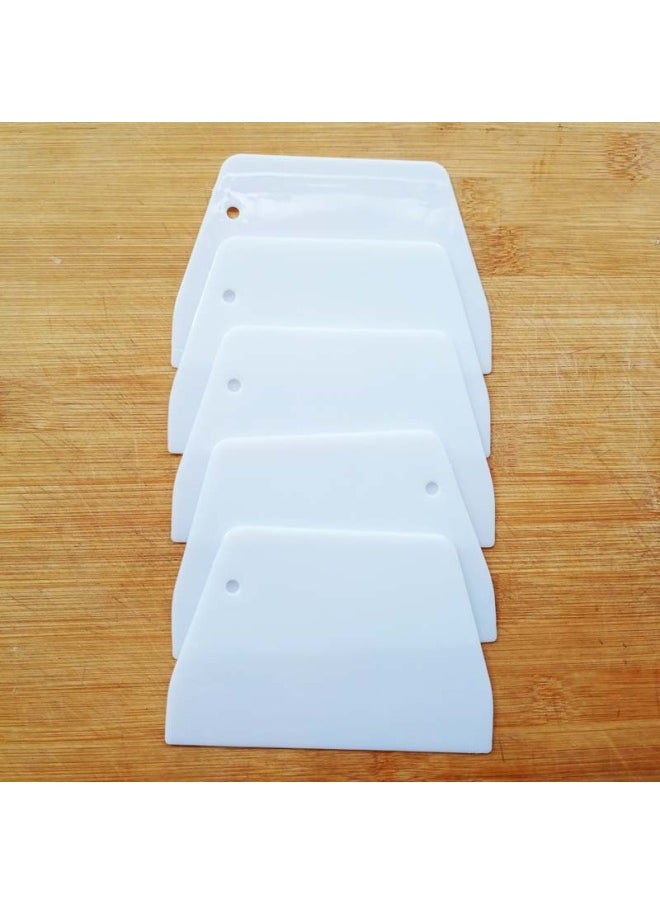 Baking Tools Plastic Scraper Small Size Trapezoidal Scraper Cream Cake Scraper Noodle Cutter Baking Scraper-Specifications:13*9 Pink Independent Packaging