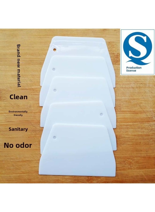 Baking Tools Plastic Scraper Small Size Trapezoidal Scraper Cream Cake Scraper Noodle Cutter Baking Scraper-Specifications:13*9 Pink Independent Packaging