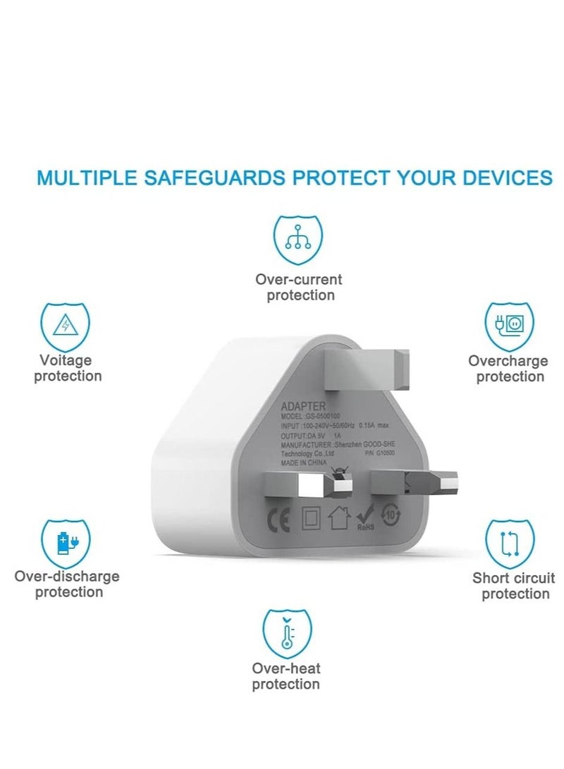 5V 1A Power Adapter Supply, USB Charger Cable and Plug Compatible for i Phone 5S, 6, 6S, 6 Plus, 6S Plus, 7, 7 Plus, 8, 8 Plus, XS, X, XS Max, 11, XR, i Pod Touch 5G Power  - Image 5