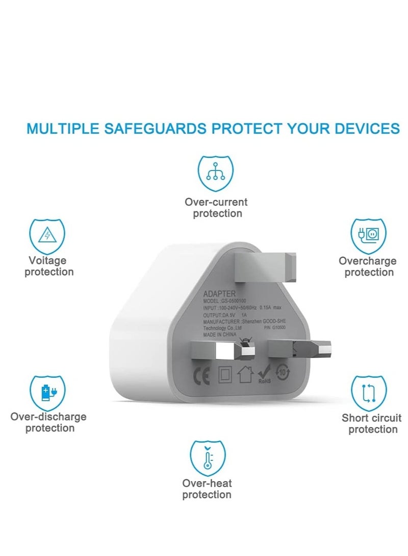 5V 1A Power Adapter Supply, USB Charger Cable and Plug Compatible for i Phone 5S, 6, 6S, 6 Plus, 6S Plus, 7, 7 Plus, 8, 8 Plus, XS, X, XS Max, 11, XR, i Pod Touch 5G Power  - Image 4