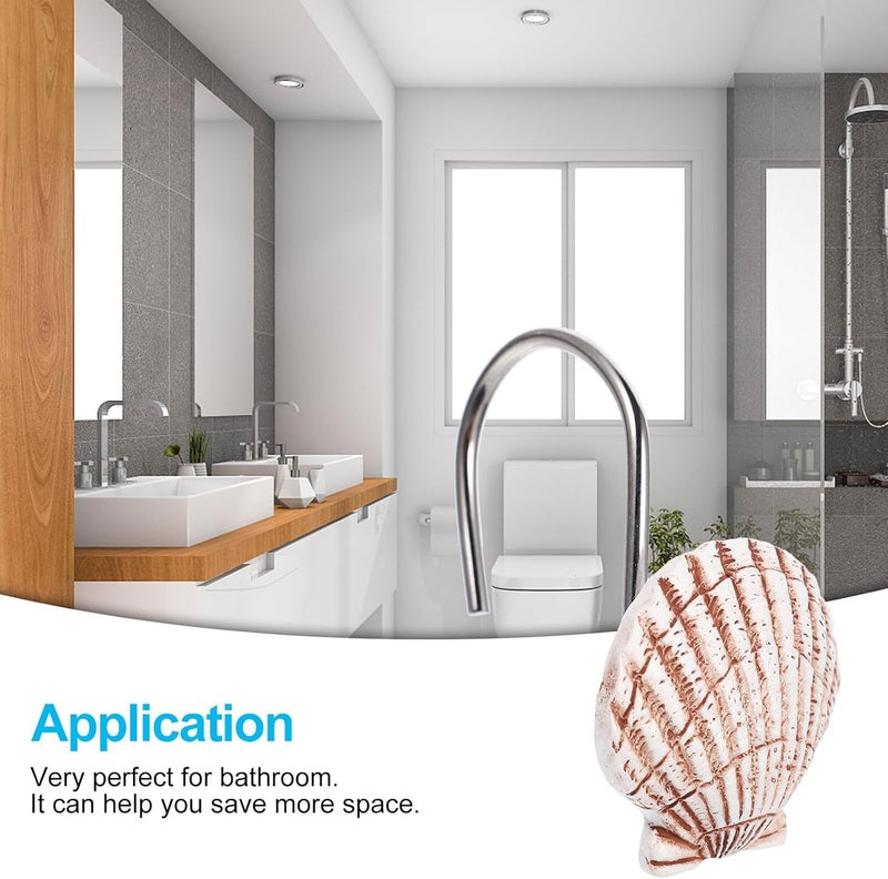 12pcs Seashell Shower Curtain Hooks White Plastic Shell Design Bathroom Curtain Hooks Hanging Accessories Home Decor Random Color - Image 3