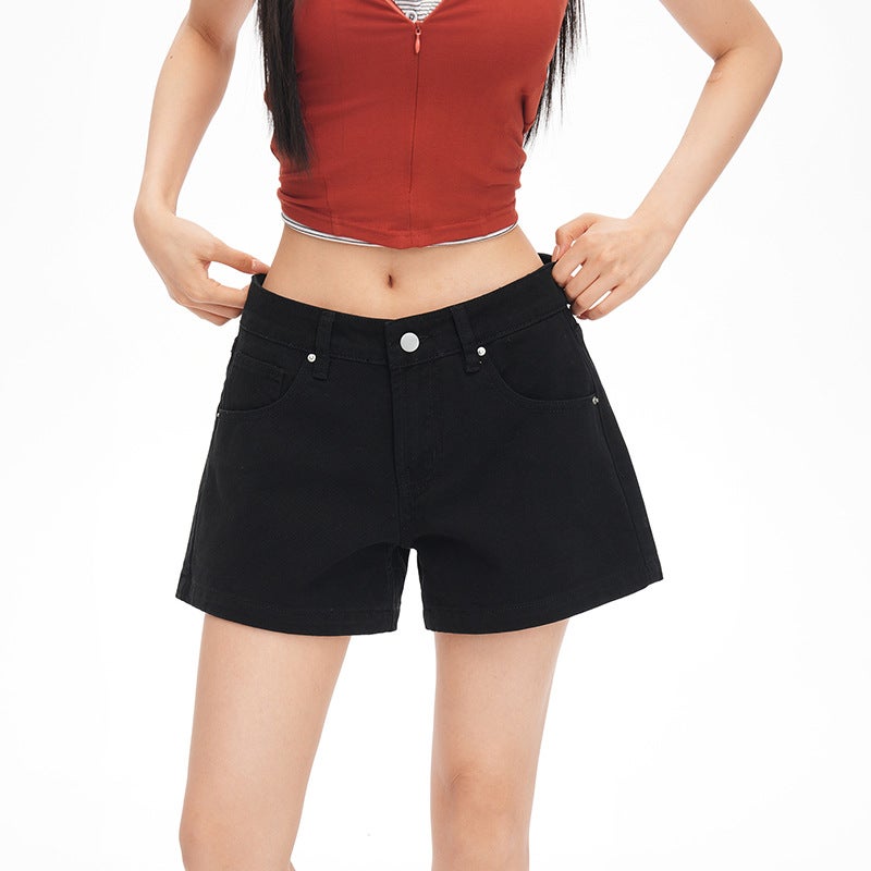 Women's Loose Denim Shorts with Embroidery - Image 5