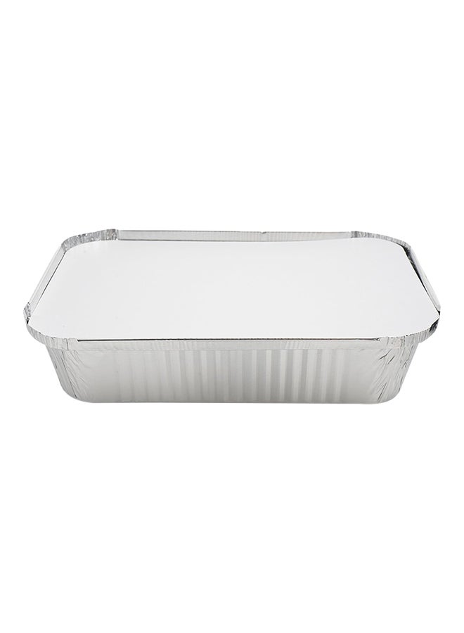 Falcon 10-Piece 204 Extra Thick Food Storage Lid Container Silver/White 6.3x7.5x3.5inch - Image 1