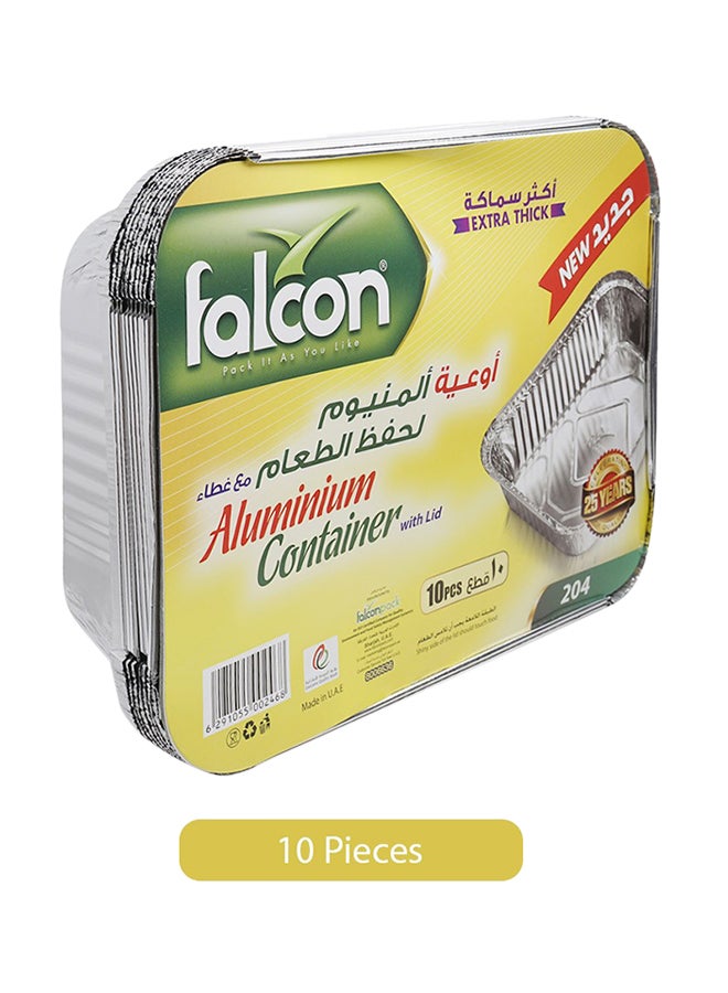 Falcon 10-Piece 204 Extra Thick Food Storage Lid Container Silver/White 6.3x7.5x3.5inch - Image 2