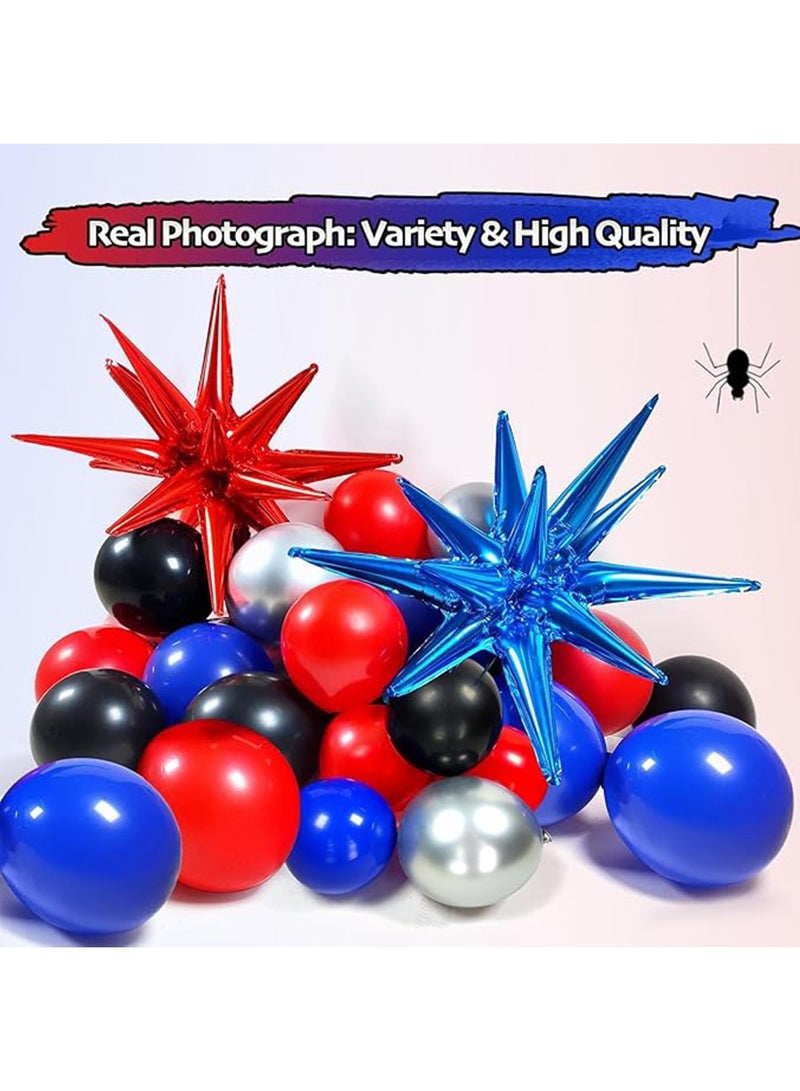 132PCS Birthday Party Decorations,Black Red and Blue Balloons Arch Garland Kit, Spider Theme Balloon Arch for man with Balloons for Baby Shower Spider Theme Birthday Party Decorations - Image 5