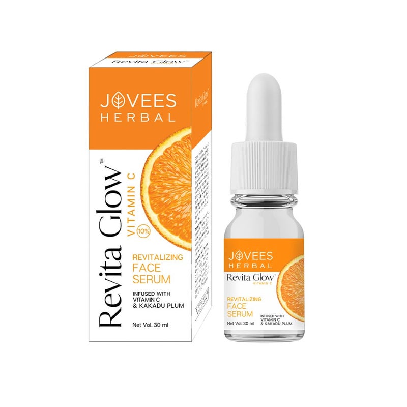Jovees Herbal Revita Glow Vitamin C Face Serum Infused with Vitamin C  Kakadu Plum Reduces Dark SpotsFor Naturally Glowing Skin  For All Skin Type  30ml - Image 1