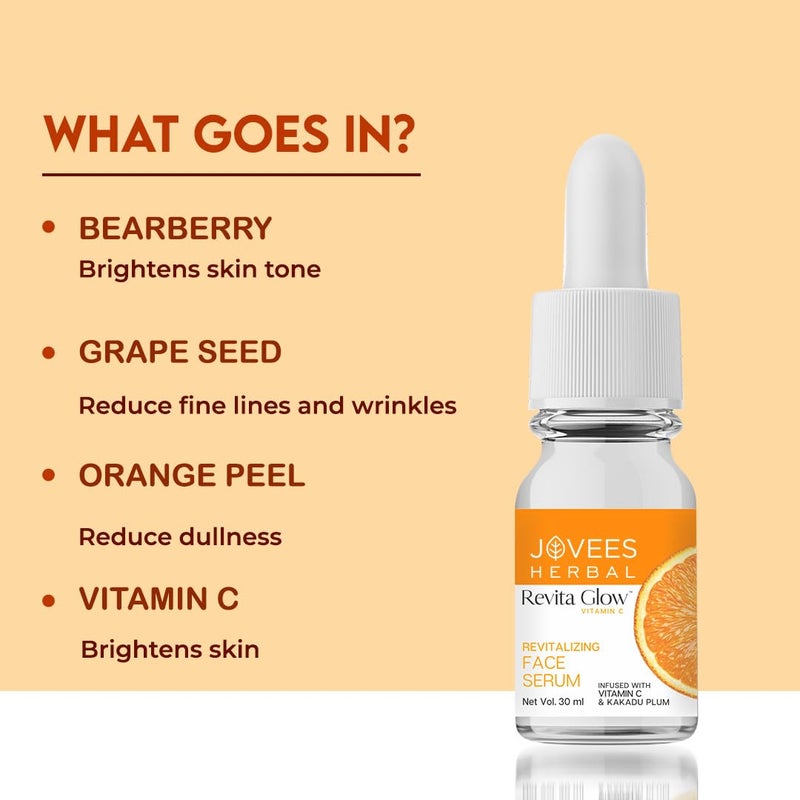 Jovees Herbal Revita Glow Vitamin C Face Serum Infused with Vitamin C  Kakadu Plum Reduces Dark SpotsFor Naturally Glowing Skin  For All Skin Type  30ml - Image 4