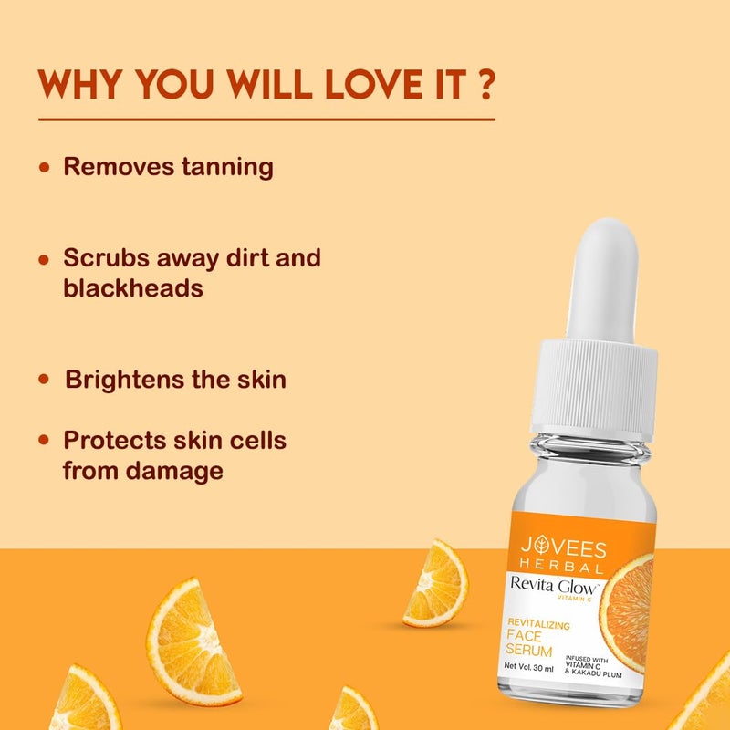 Jovees Herbal Revita Glow Vitamin C Face Serum Infused with Vitamin C  Kakadu Plum Reduces Dark SpotsFor Naturally Glowing Skin  For All Skin Type  30ml - Image 5