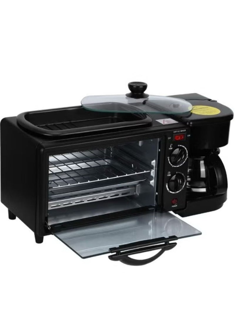 Denx 3-In-1 Multifunction Breakfast Set, Featuring an Oven, a Frying Pan, and a Coffee Maker - Image 3