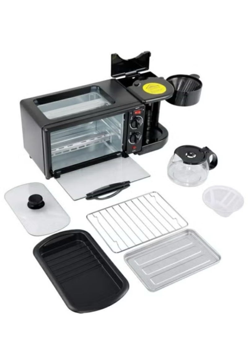 Denx 3-In-1 Multifunction Breakfast Set, Featuring an Oven, a Frying Pan, and a Coffee Maker - Image 4