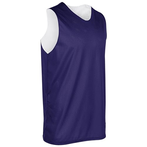 CHAMPRO Men's Standard Zone Reversible Basketball Jersey, Purple, White, Adult 3X-Large - Image 5