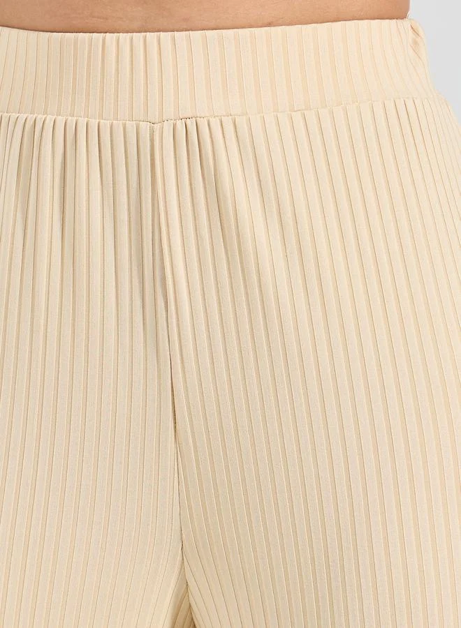 Styli Ribbed Relaxed Fit Full Length Pants