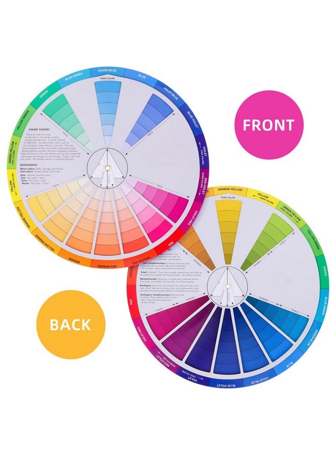 HEALLILY أداة دليل مزج الألوان HEALLILY - عجلة ألوان دوارة للفنانين مع مرجع مزج صبغة الألوان لتعلم الرسم للطلاب والفنانين المبتدئين ومشاريع الحرف اليدوية - Image 5