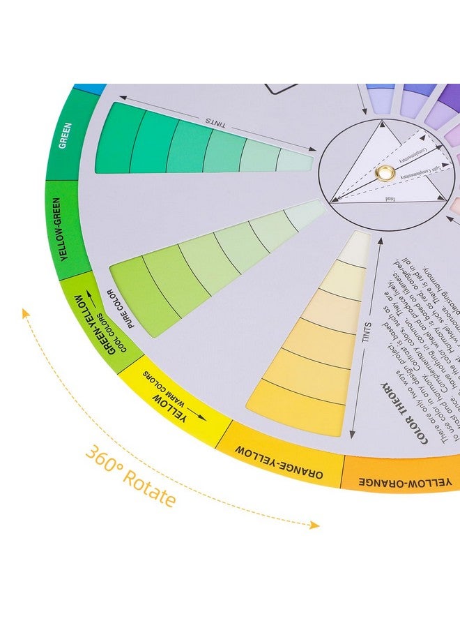 HEALLILY أداة دليل مزج الألوان HEALLILY - عجلة ألوان دوارة للفنانين مع مرجع مزج صبغة الألوان لتعلم الرسم للطلاب والفنانين المبتدئين ومشاريع الحرف اليدوية - Image 4