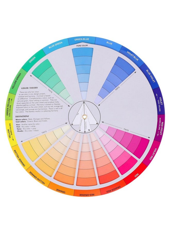 HEALLILY أداة دليل مزج الألوان HEALLILY - عجلة ألوان دوارة للفنانين مع مرجع مزج صبغة الألوان لتعلم الرسم للطلاب والفنانين المبتدئين ومشاريع الحرف اليدوية - Image 1