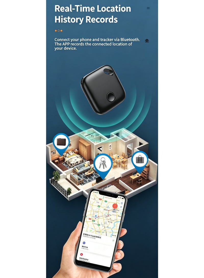 Compatible with Iphone, Long Lasting Anti-Loss Bluetooth Tracker, Global Position Locator, IPX5 Waterproof Item Tag for Keys, Travel Luggage, Stroller, Pet Collar, Kids & Elderly Safety Tracking, Black, Single Pack - Image 5