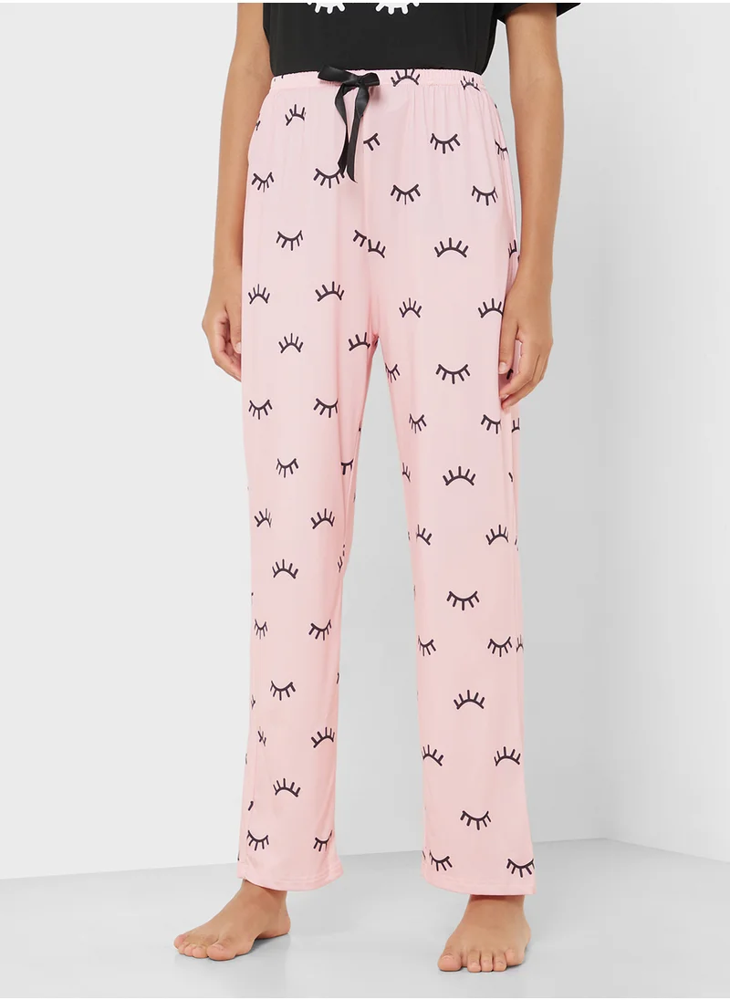 Ginger Graphic Cotton T-Shirt & Pyjama Set