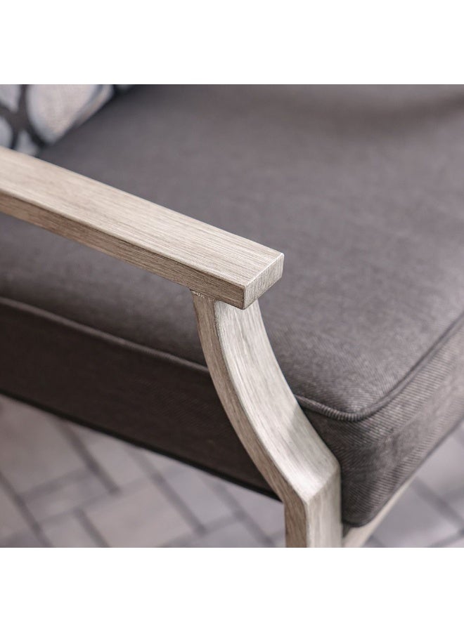 DANUBE HOME طقم شرفة Passion 1 + 2 مقعد | طاولة وكراسي | طقم بيسرو مكون من 3 قطع مع طاولة قهوة | أثاث بتصميم عصري للحدائق الخارجية - أبيض/رمادي - Image 3