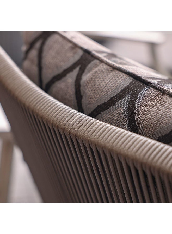 DANUBE HOME طقم شرفة Passion 1 + 2 مقعد | طاولة وكراسي | طقم بيسرو مكون من 3 قطع مع طاولة قهوة | أثاث بتصميم عصري للحدائق الخارجية - أبيض/رمادي - Image 4