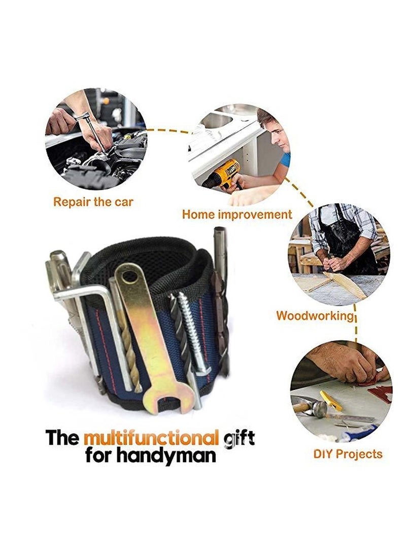 Cobest Gifts for Men Dad Magnetic Wristband with 15 Powerful Magnets DIY Tools Belt Holding Screws Gadgets Gifts Personalised Gifts Gifts for Dad Gadgets for Men - Image 3