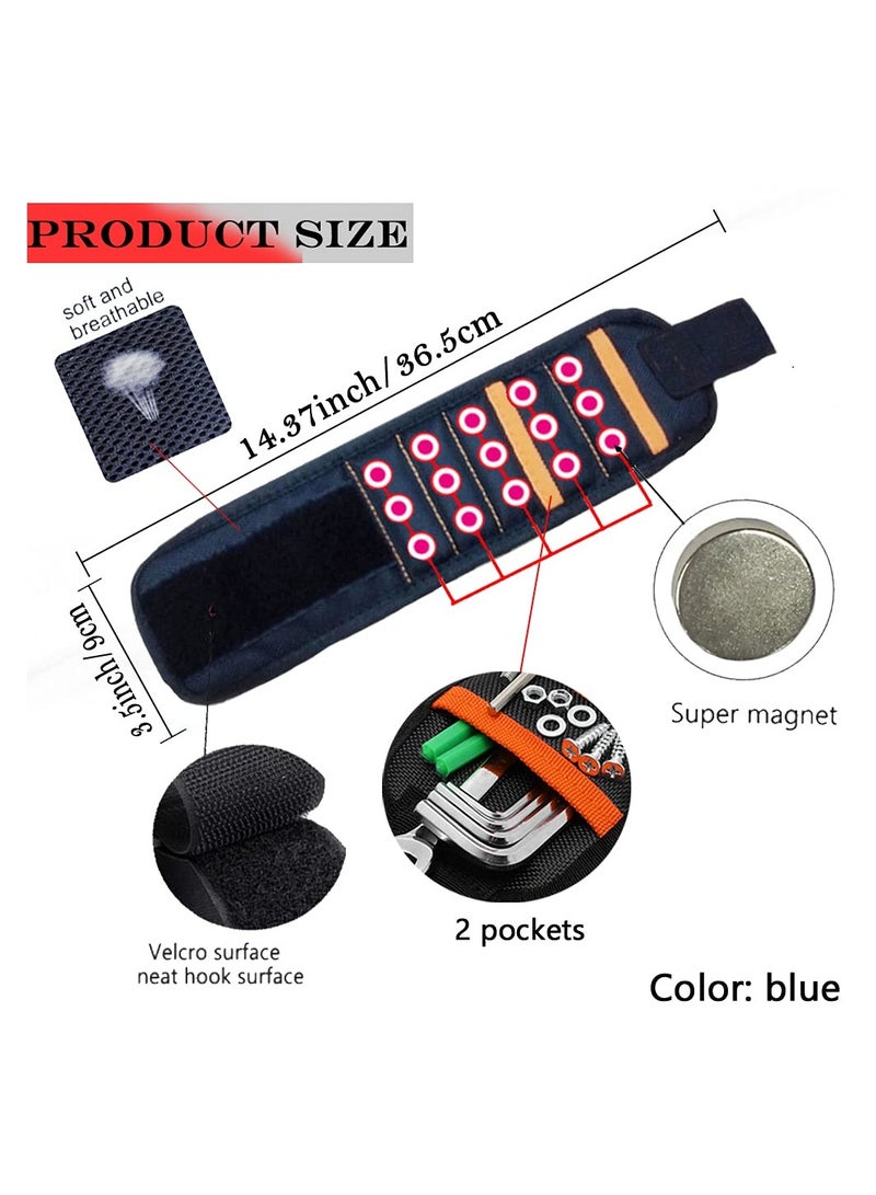 Cobest Gifts for Men Dad Magnetic Wristband with 15 Powerful Magnets DIY Tools Belt Holding Screws Gadgets Gifts Personalised Gifts Gifts for Dad Gadgets for Men - Image 4