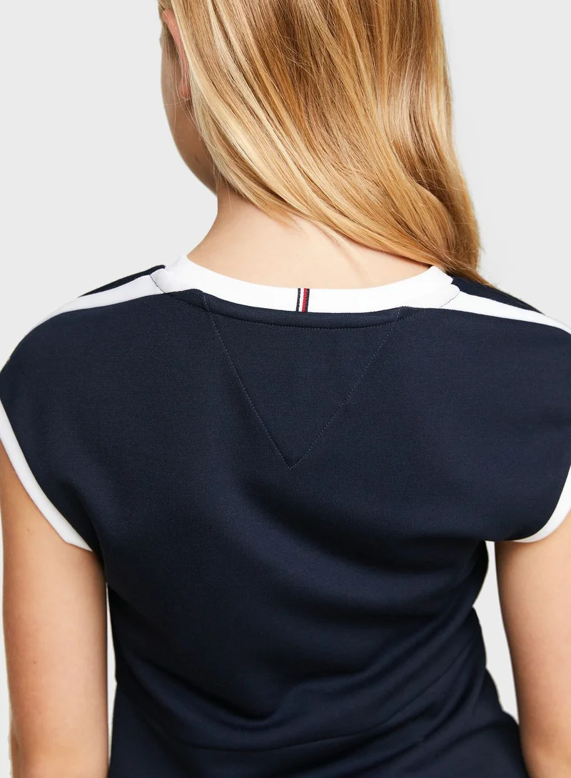 TOMMY HILFIGER Navy Trimmed Dress