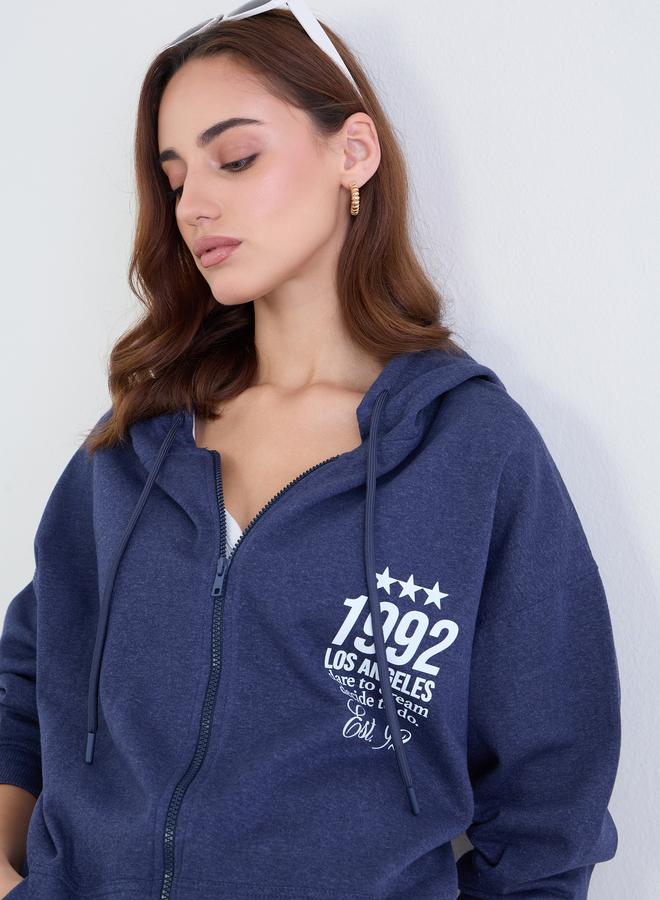 Styli Dark Blue Oversized Hoodie - Image 4