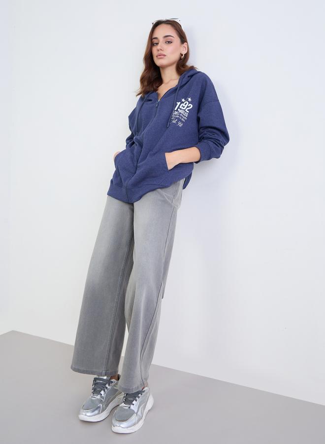 Styli Dark Blue Oversized Hoodie - Image 2