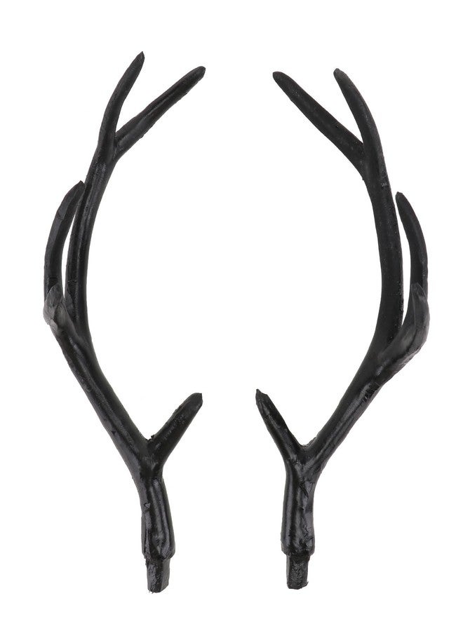 PRETYZOOM Diy Black Plastic Deer Horn Headband Pair Realistic Antler Headdress for Carnival Festival Costume Hair Decoration - Image 1