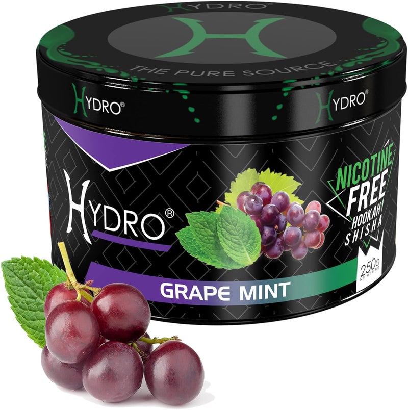 Hydro Hookah Flavors, Nicotine-Free - Signature Hookah Flavor Blends, Delicious Shisha Hookah Flavors Nicotine Free and Tobacco Free, Alternative to Hookah Tobacco, 250g [Grape Mint] - Image 1