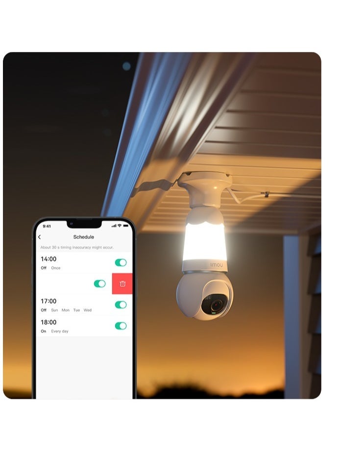 IMOU - Bulb Advanced Security Camera with 2K Clarity and Advanced Security Features to Care for Your Home 3MP AI Technology Privacy Mode Active Deterrence - Image 1