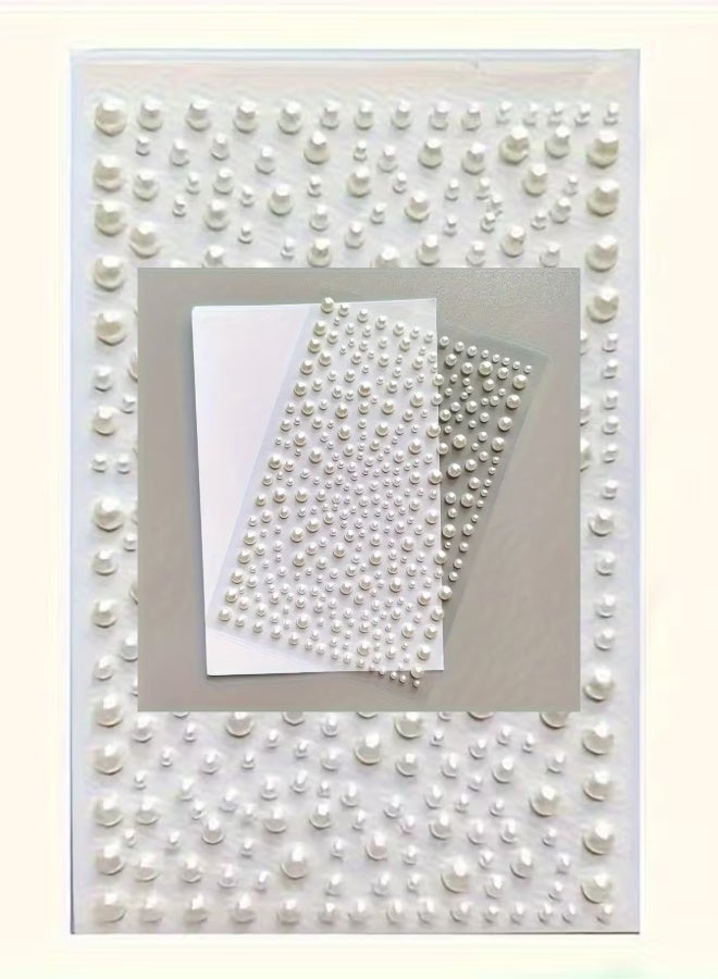 aeen 500pcs Self-Adhesive Flat Back Rhinestone Stickers, Glossy White Decorative Gems for Nail Art, Makeup, DIY Crafts and Home Decor, 3mm 4mm 5mm 6mm - Image 4