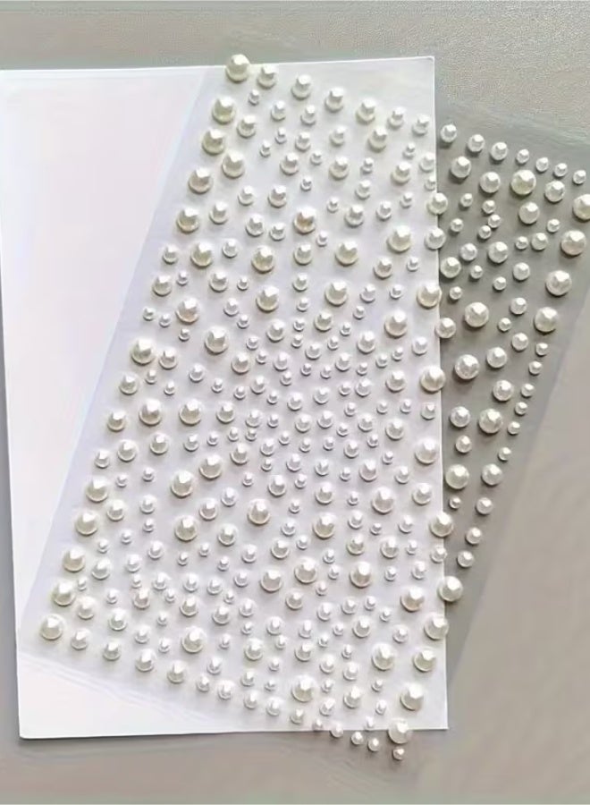 aeen 500pcs Self-Adhesive Flat Back Rhinestone Stickers, Glossy White Decorative Gems for Nail Art, Makeup, DIY Crafts and Home Decor, 3mm 4mm 5mm 6mm - Image 5