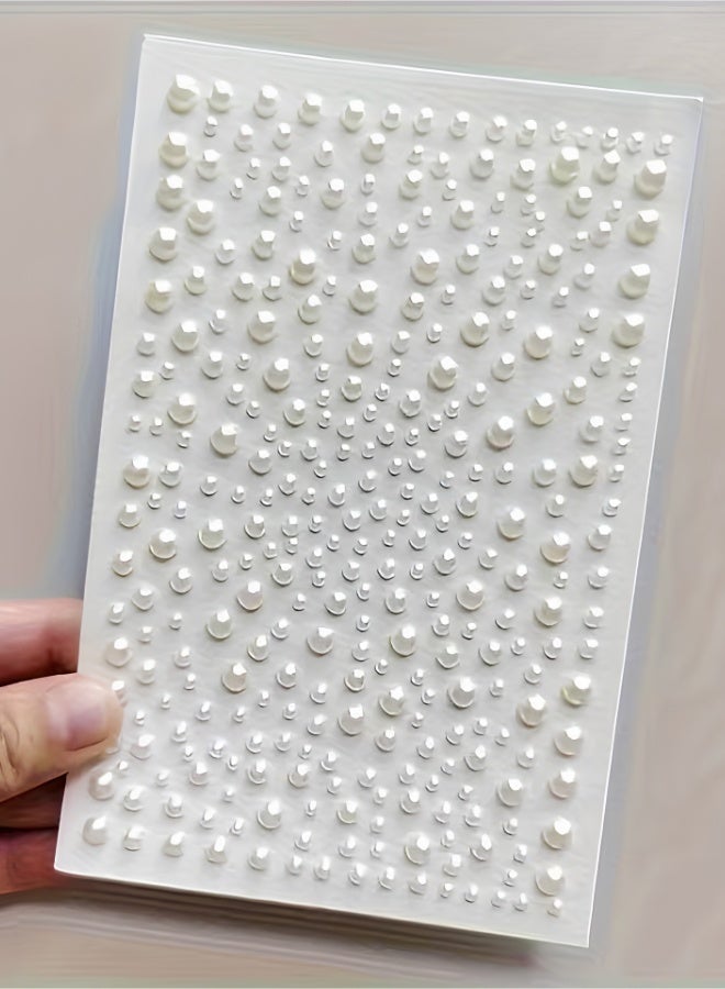 aeen 500pcs Self-Adhesive Flat Back Rhinestone Stickers, Glossy White Decorative Gems for Nail Art, Makeup, DIY Crafts and Home Decor, 3mm 4mm 5mm 6mm - Image 3