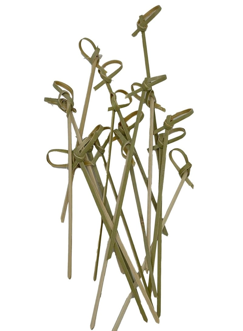 IDEAL PACK Bamboo Knotted Skewers – 12 cm | 100 Pack | Natural Eco-Friendly Disposable Picks for Appetizers, BBQ, Fruits, and Cocktails. - Image 5